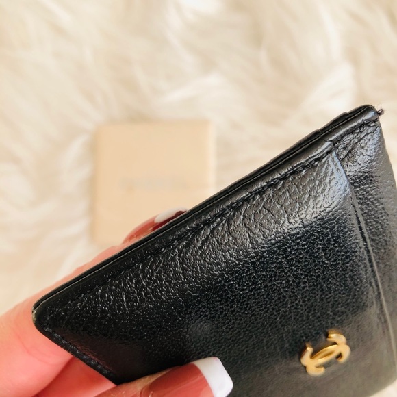 ‼️sold‼️Chanel Black Leather Card Holder Wallet - Picture 5 of 10